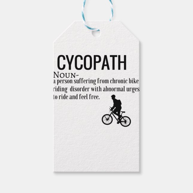 Funny Cycopath Noun Design Dictionary Definition Geschenkanhänger (Vorderseite)