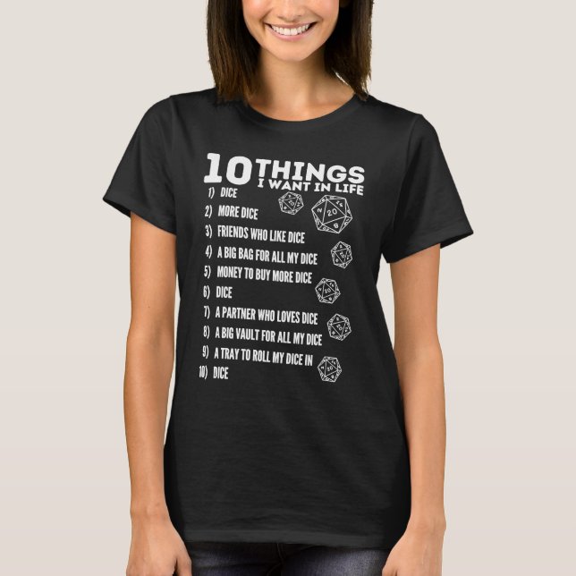 Funny D20 Dice  for Men Funny Dice  for Women T-Shirt (Vorderseite)