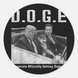Funny D.o.g.e Doge Demokraten offiziell bekommen E Runder Aufkleber
