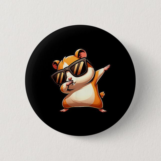 Funny Dab Animal Dabbing Hamster Meme Button (Vorderseite)