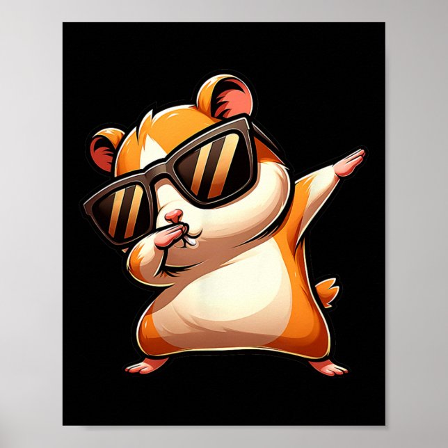 Funny Dab Animal Dabbing Hamster Meme Poster (Vorne)