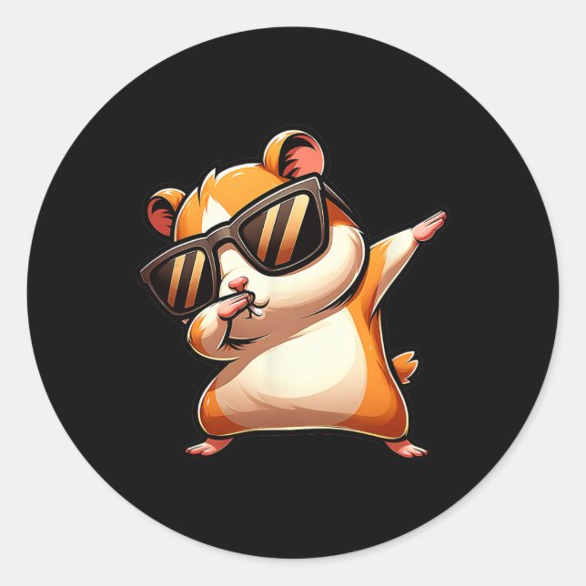 Funny Dab Animal Dabbing Hamster Meme Runder Aufkleber (Vorderseite)
