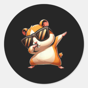 Funny Dab Animal Dabbing Hamster Meme Runder Aufkleber