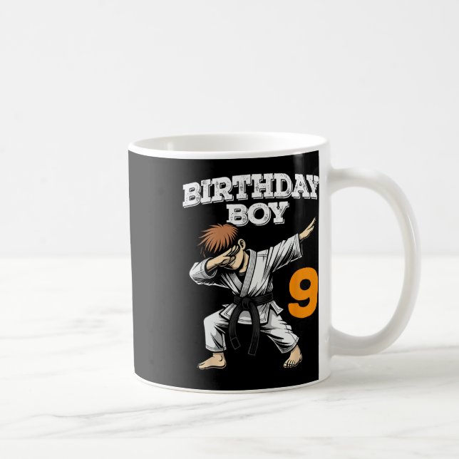 Funny Dabbing 9th Birthday Boy Karate 9 Year Old B Kaffeetasse (Rechts)