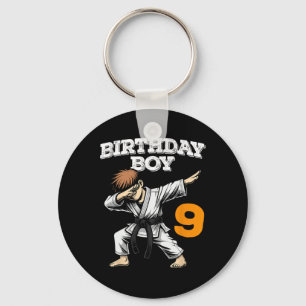 Funny Dabbing 9th Birthday Boy Karate 9 Year Old B Schlüsselanhänger