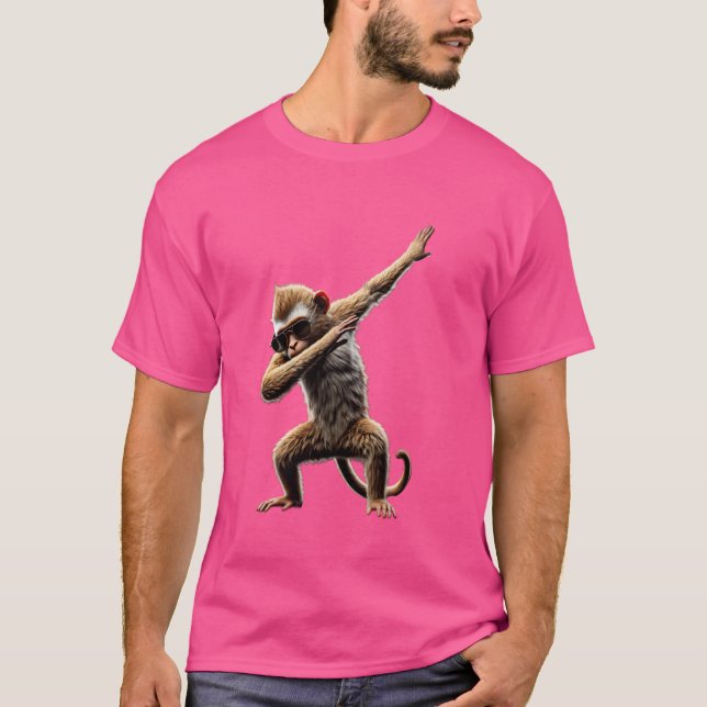 Funny Dabbing Affe Cool Dab Fun Animal Lover Dan T-Shirt (Vorderseite)