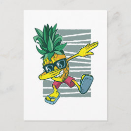 Funny Dabbing Ananas Cartoon Teen Graphics Postkarte