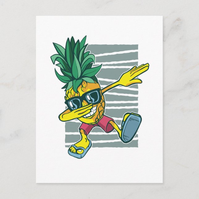 Funny Dabbing Ananas Cartoon Teen Graphics Postkarte (Vorderseite)
