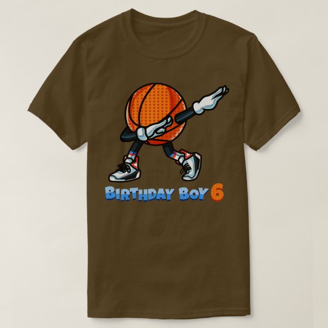 Funny Dabbing Basketball Ball 6th Birthday Boy 6 Y T-Shirt (Design vorne)