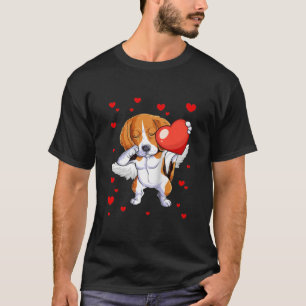 Funny Dabbing Beagle Hund Herz Valentinstag Gif T-Shirt