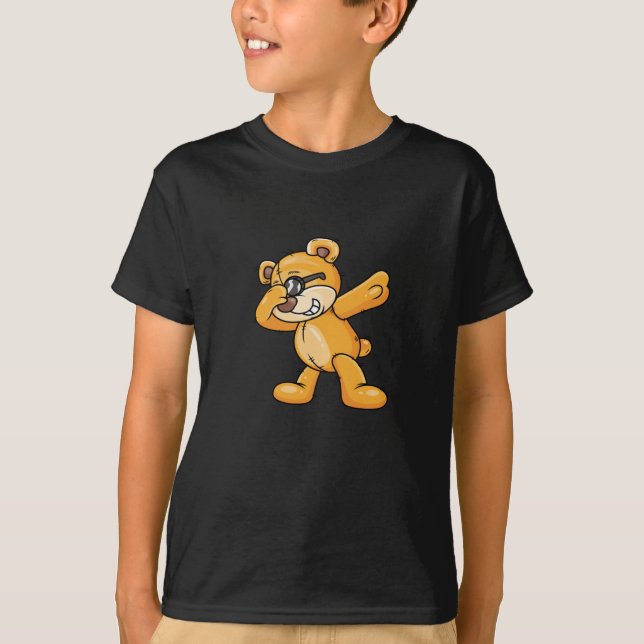 Funny Dabbing Bear Dab Dance Cartoon Animals T-Shirt (Vorderseite)
