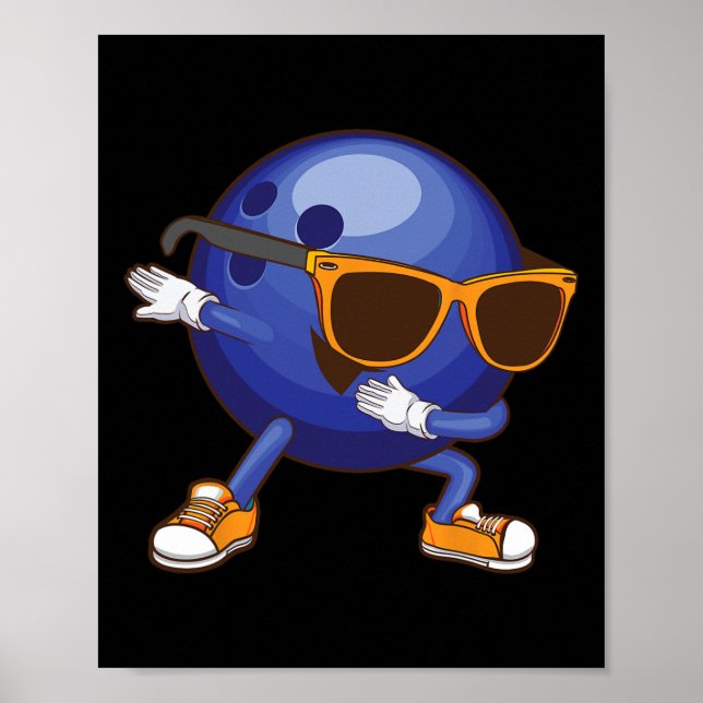 Funny Dabbing Bowling Geschenk für Bowler Dancer K Poster (Vorne)