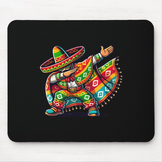 Funny Dabbing Boys Mexican Poncho Cinco De Mayo Mousepad (Vorne)