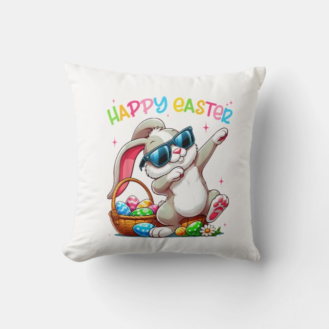 Funny Dabbing Bunny Easter Happy Easter for Boys G Kissen (Vorderseite)