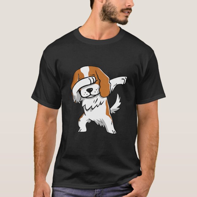 Funny Dabbing Cavalier King Charles Spaniel Dog Da T-Shirt (Vorderseite)