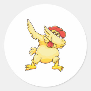 Funny Dabbing Chicken Lover Cool Dab Party Runder Aufkleber