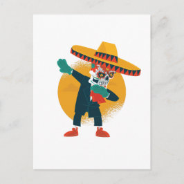 Funny Dabbing CincoDeMayo Skeleton Zucker Schädel Postkarte