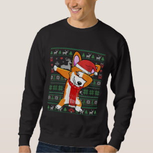 Funny Dabbing Corgi Ugly Xmas Sweater Christmas Co Sweatshirt