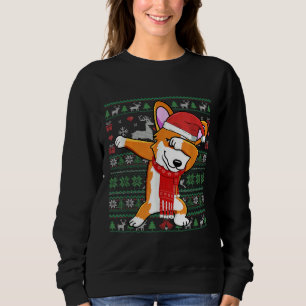 Funny Dabbing Corgi Ugly Xmas Sweater Christmas Co Sweatshirt
