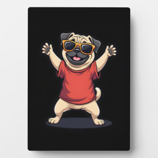 Funny Dabbing Dab Mops Hunde Tiere Tanz Tier Welpe Fotoplatte