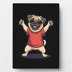 Funny Dabbing Dab Mops Hunde Tiere Tanz Tier Welpe Fotoplatte