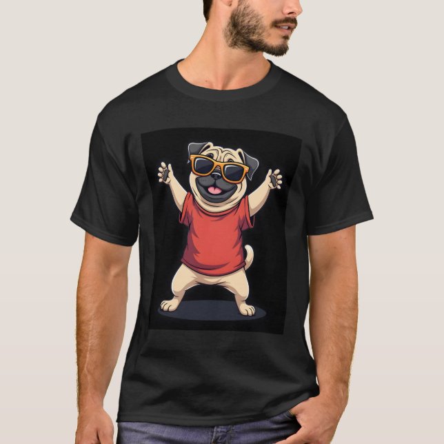 Funny Dabbing Dab Mops Hunde Tiere Tanz Tier Welpe T-Shirt (Vorderseite)