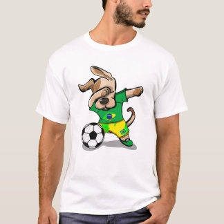 Funny Dabbing Dog Brasilien Fußball Jersey Brasili T-Shirt