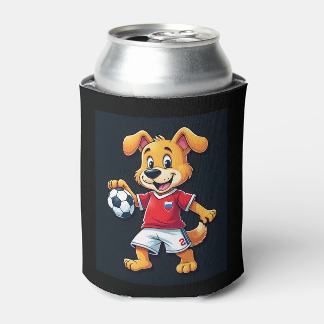 Funny Dabbing Dog Russland Fußball Jersey Russisch Dosenkühler (Kanne Vorderseite)