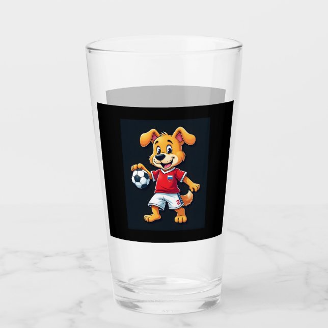 Funny Dabbing Dog Russland Fußball Jersey Russisch Glas (Vorderseite)