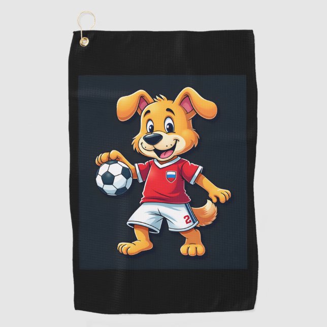 Funny Dabbing Dog Russland Fußball Jersey Russisch Golfhandtuch (Vorderseite)