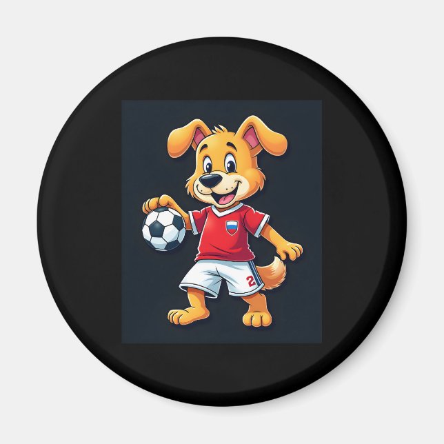 Funny Dabbing Dog Russland Fußball Jersey Russisch Magnet (Vorne)