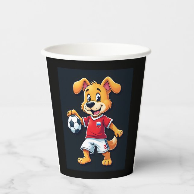 Funny Dabbing Dog Russland Fußball Jersey Russisch Pappbecher (Vorderseite)