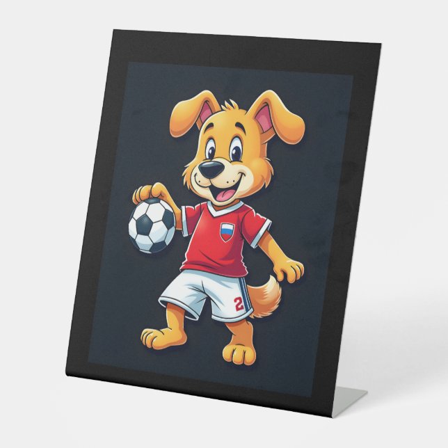 Funny Dabbing Dog Russland Fußball Jersey Russisch Sockelschild (Vorderseite)