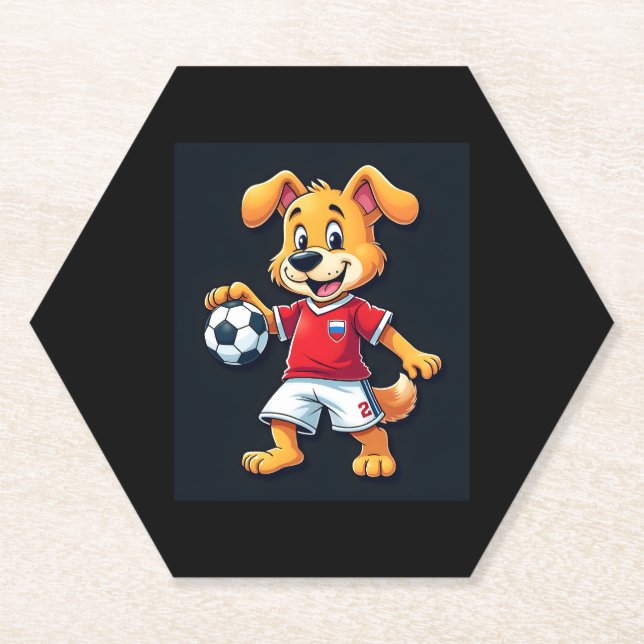 Funny Dabbing Dog Russland Fußball Jersey Russisch Untersetzer (Vorderseite)