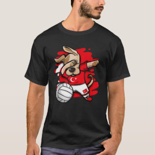 Funny Dabbing Dog Türkei Volleyball Fans Jersey Tu T-Shirt