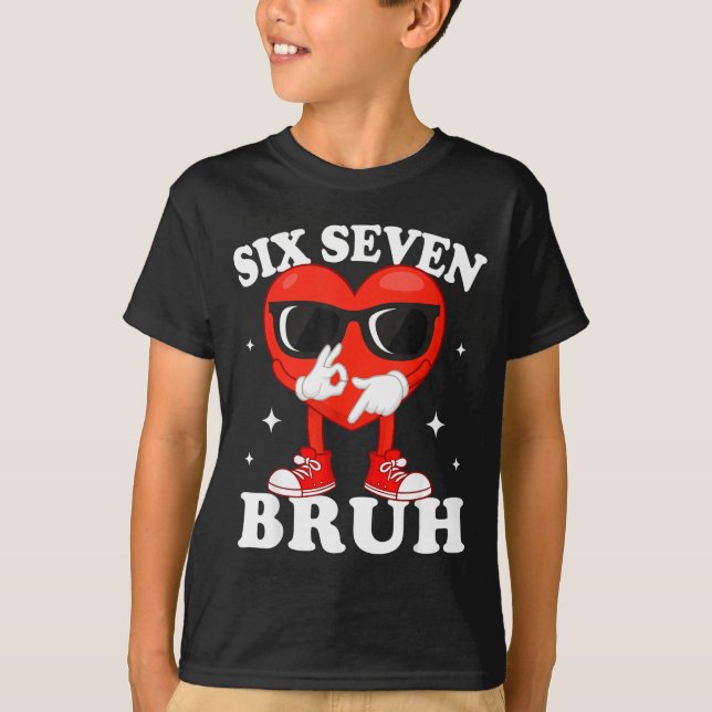 Funny Dabbing Heart Bruh 67 Meme Valentine's Day  T-Shirt (Vorderseite)