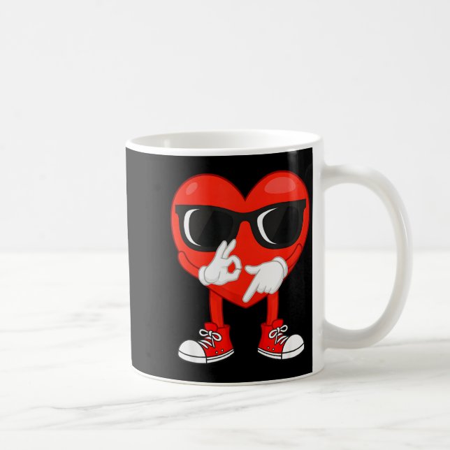 Funny Dabbing Heart Valentines Day 67 Six Seven Lo Kaffeetasse (Rechts)