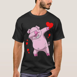 Funny Dabbing Herzschlag-Valentinstag präsentiert T-Shirt