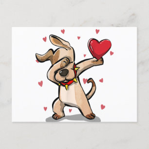 Funny Dabbing Hund Herz Valentine's Day Geschenkbo Postkarte