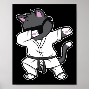 Funny Dabbing Karate Katze für Karate Girls Poster