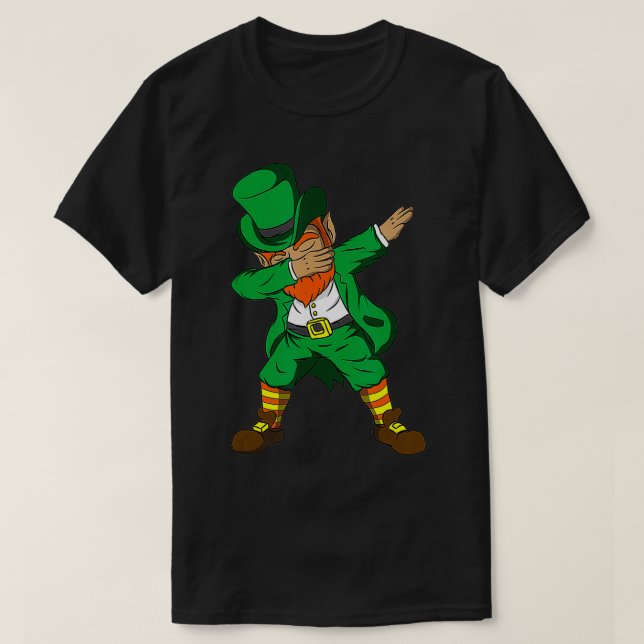 Funny Dabbing Kids Boy Girl St Patricks Day T-Shirt (Design vorne)