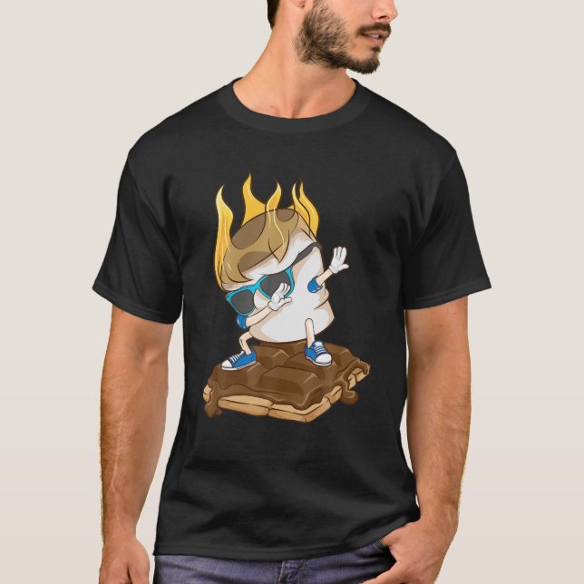 Funny Dabbing Marshmallow Smores | Cooles Camping  T-Shirt (Vorderseite)