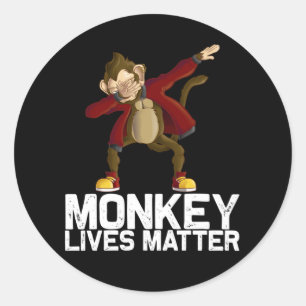 Funny Dabbing Monkey Runder Aufkleber