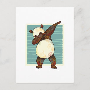 Funny Dabbing Panda Bear Teen Graphics Cartoon Kid Postkarte