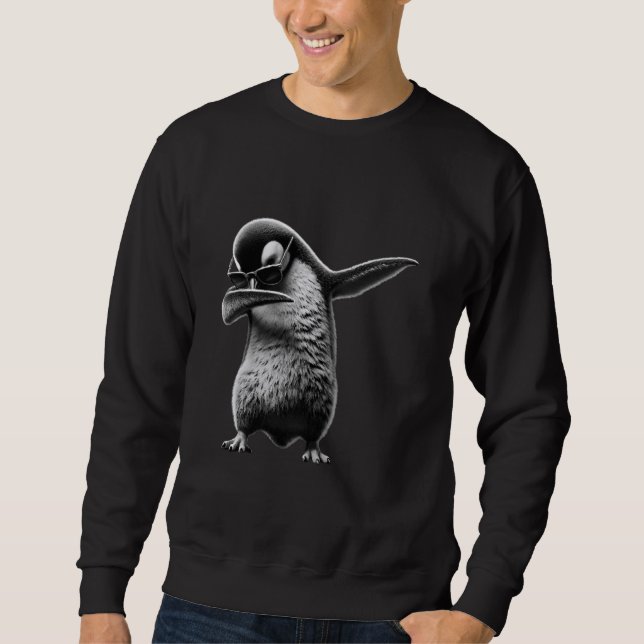 Funny Dabbing Pinguin Cool Dab Fun Tier Lover Da Sweatshirt (Vorderseite)
