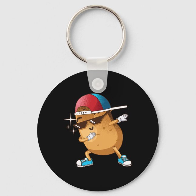 Funny Dabbing Potato Geschenk Coole Tanzspuden Ang Schlüsselanhänger (Vorderseite)