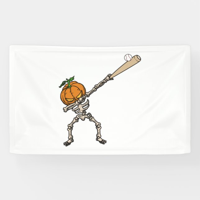Funny Dabbing Pumpkin Head Baseball Geschenk Idee Banner (Horizontal)