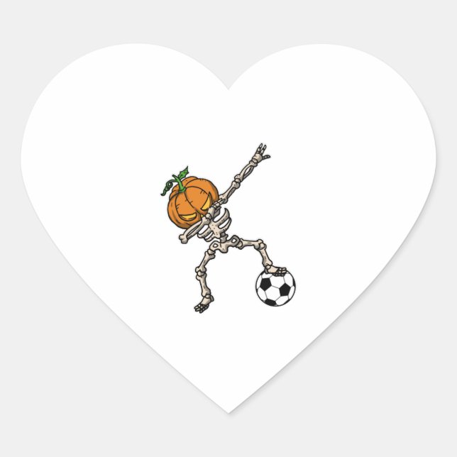 Funny Dabbing Pumpkin Head Soccer Geschenk Idee Herz-Aufkleber (Vorderseite)