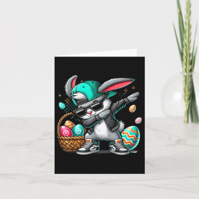 Funny Dabbing Rabbit Ostereier Karte (Vorderseite)