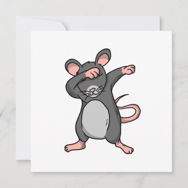 Funny Dabbing Rat Dab Dance Mouse Lover Geschenk Einladung (Vorderseite)